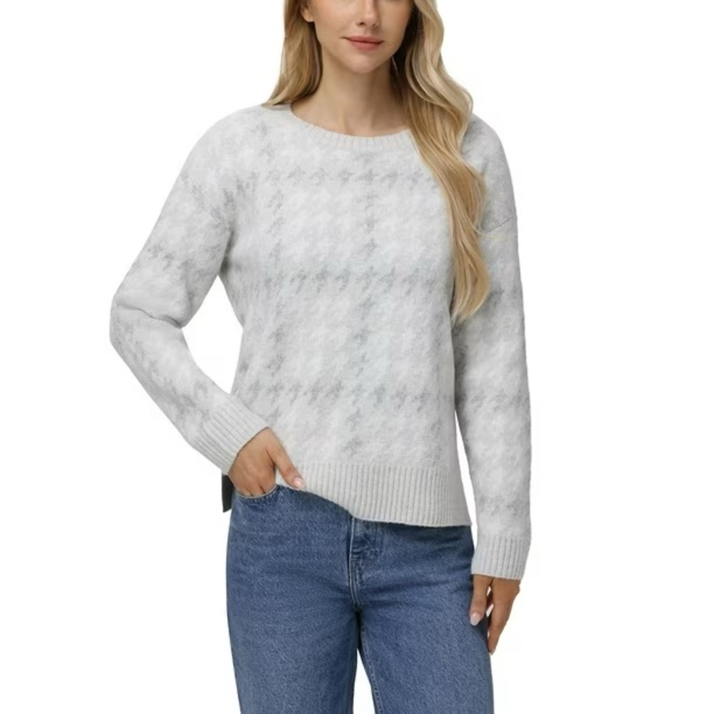525 America Cream Houndstooth Sparkle Sweater‎ M